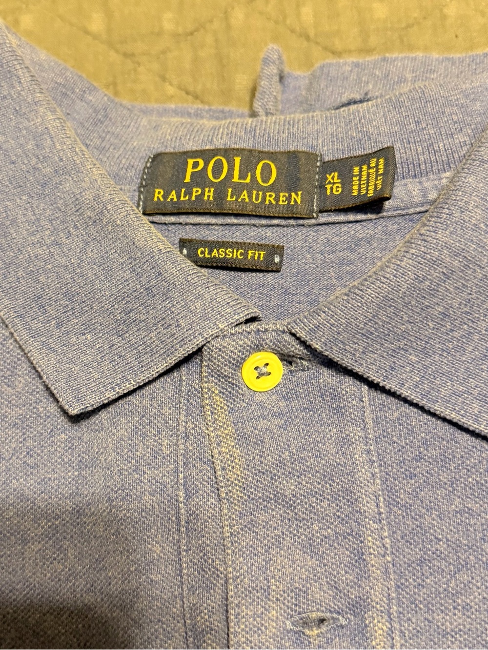 Polo by Ralph Lauren Men's Blue Polo with Yellow Accent